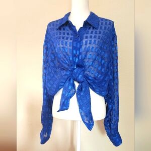 Oversized sheer blouse